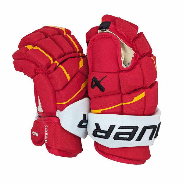 Bauer Supreme Mach - NHL Pro Stock Glove - A.J. Greer (Red/Yellow)