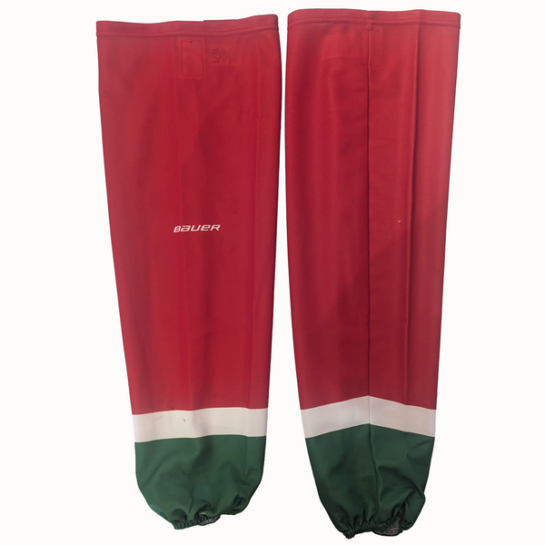 Bauer - Used Hockey Socks (Red/Green/White)