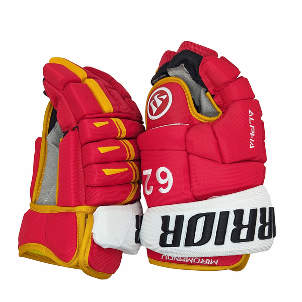 Warrior Alpha DX - NHL Pro Stock Glove - Daniil Miromanov (Red/Yellow)