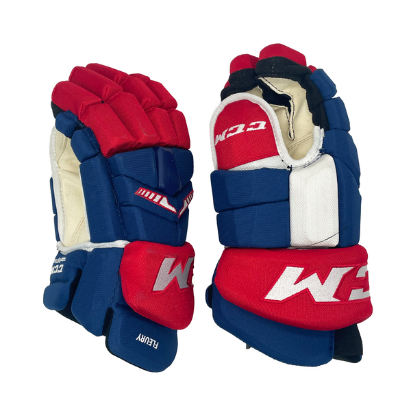 CCM HGTKXP - NHL Pro Stock Hockey Glove - Cale Fleury (Blue/Red/White)