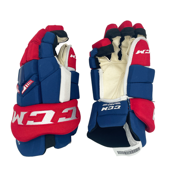 CCM HGTKXP - NHL Pro Stock Hockey Glove - Cale Fleury (Blue/Red/White)