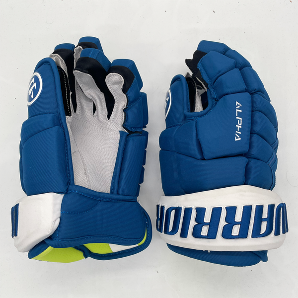 Warrior Alpha DX - NHL Pro Stock Glove - Jayson Megna (Blue/White)