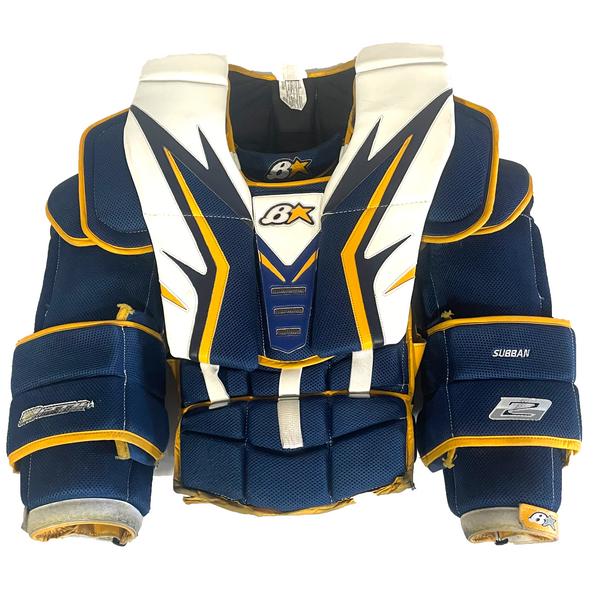 Brians Optik 2 - Used Pro Stock Goalie Chest Protector (Navy/White/Yellow)