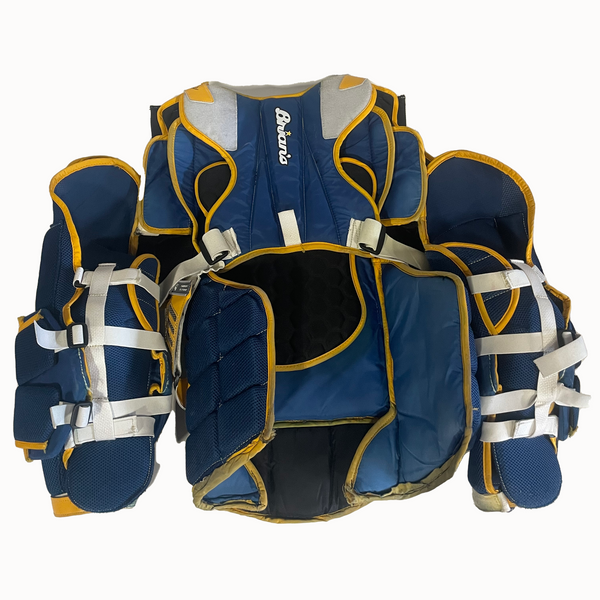 Brians Optik 2 - Used Pro Stock Goalie Chest Protector (Navy/White/Yellow)