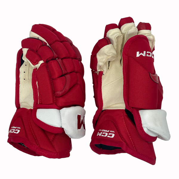 CCM HG12XP - NCAA Pro Stock Gloves - (Red/White)