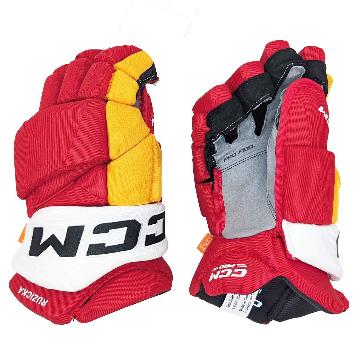 CCM HGJSPP - NHL Pro Stock Glove - Adam Ruzicka (Red/Yellow/White ...