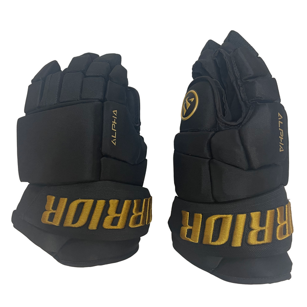 Warrior Alpha - ECHL Pro Stock Glove (Black/Gold *Black Palm*)