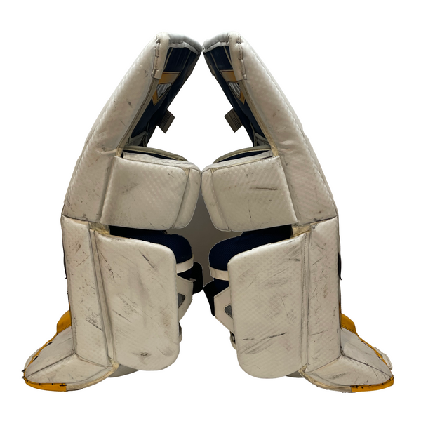 Vaughn Ventus SLR - Used Pro Stock Goalie Pads (White/Yellow/Navy)