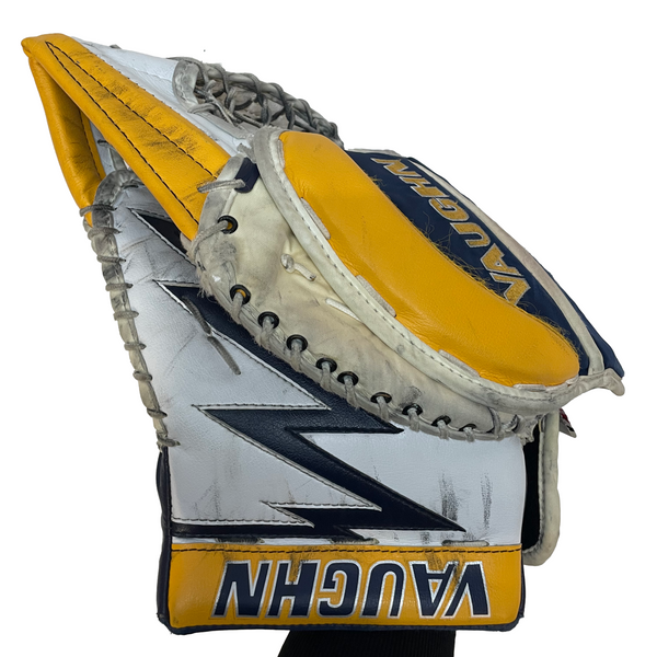 Vaughn Ventus SLR - Used Pro Stock Goalie Pads (White/Yellow/Navy)