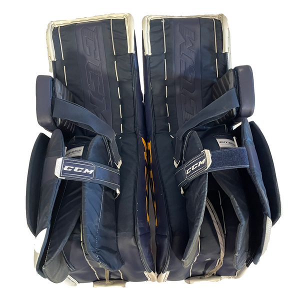 CCM Extreme Flex 5 - Used Pro Stock Goalie Pads (White/Navy/Red)