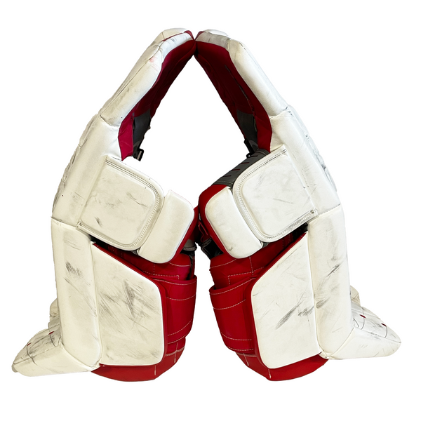 Warrior Ritual GT2 - Used Intermediate Goalie Pads (White/Red)