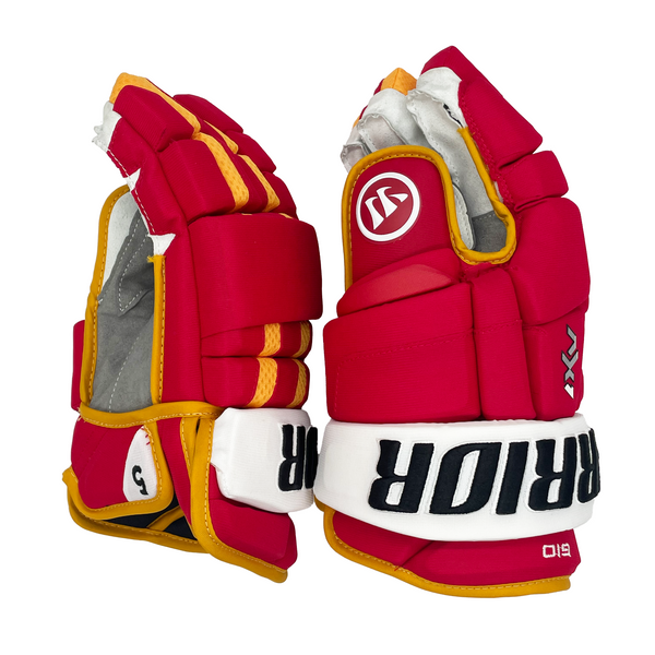 Warrior Dynasty AX1 - NHL Pro Stock Glove - Mark Giordano (Red/Yellow/White)