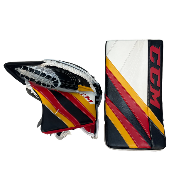 CCM Extreme Flex 5 - New Pro Stock Goalie Glove Set - Oscar Dansk (Black/Red/Yellow)