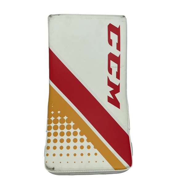 CCM Extreme Flex 5  - Used Pro Stock Goalie Blocker (White/Yellow/Red)