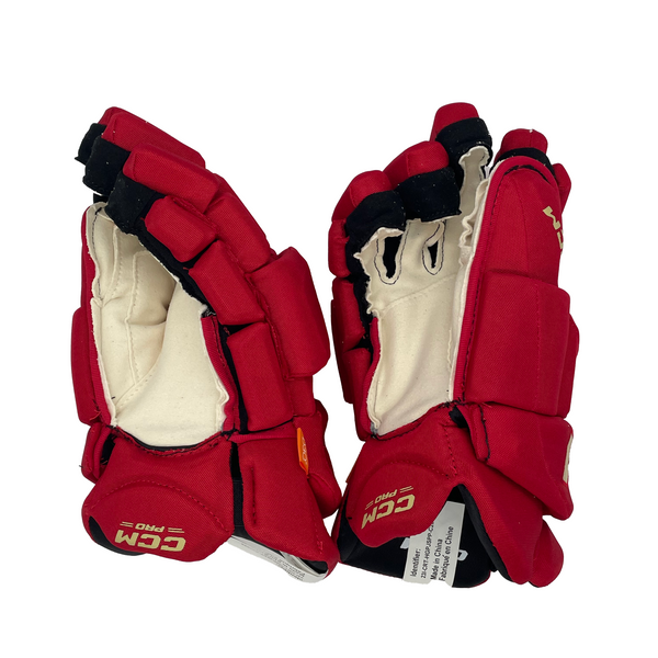 CCM HGJSPP - NHL Pro Stock Glove - Dryden Hunt (Red/Gold) *Heritage Classic*