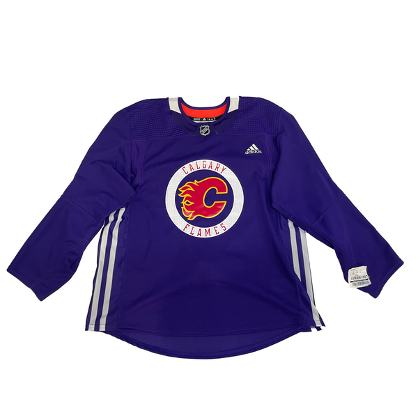 NHL - Calgary Flames Used Adidas Practice Jersey (Purple)