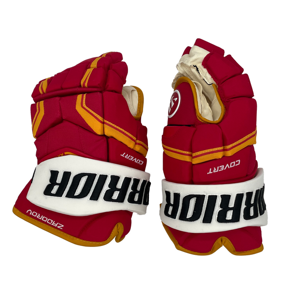 Warrior Covert QRE Pro - NHL Pro Stock Glove - Nikita Zadorov (Red/Yellow/White)