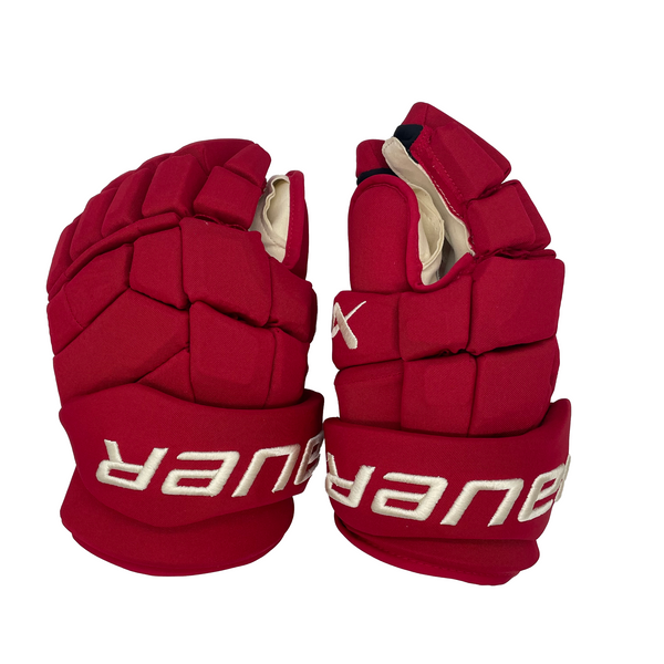 Bauer Supreme Mach - NHL Pro Stock Glove - A.J. Greer (Red/Gold) *Heritage Classic*