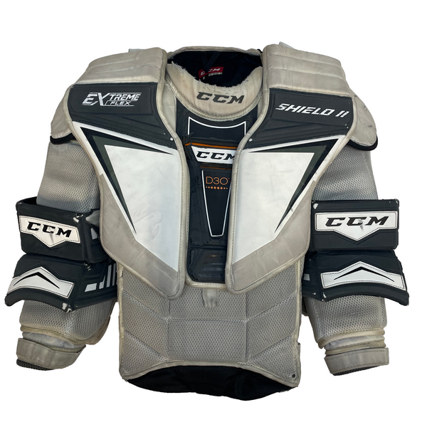 CCM Extreme Flex Shield II - Used Pro Stock Goalie Chest Protector (Grey/White)