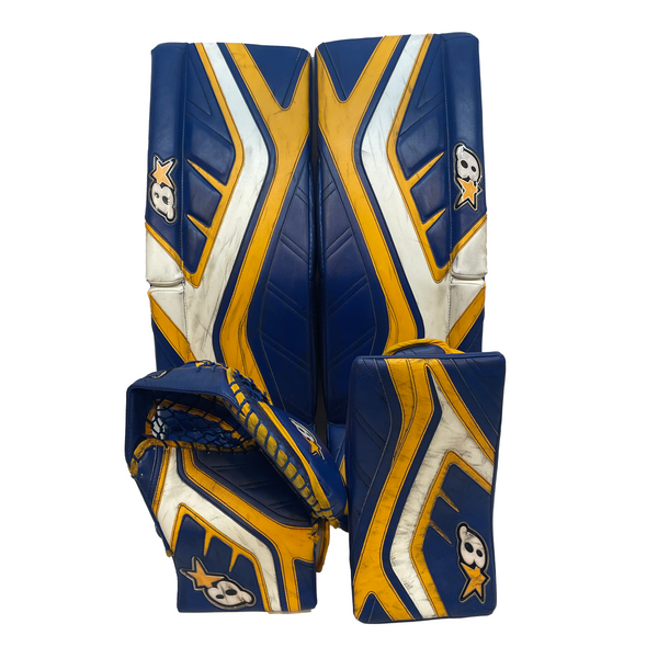 Brians Gnetik 4 - Used Pro Stock Senior Goalie Full Set (Blue/Yellow)