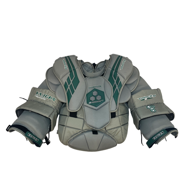 Vaughn Velocity VE8 Pro Carbon - Used Pro Stock Goalie Chest Protector (Grey/Green)