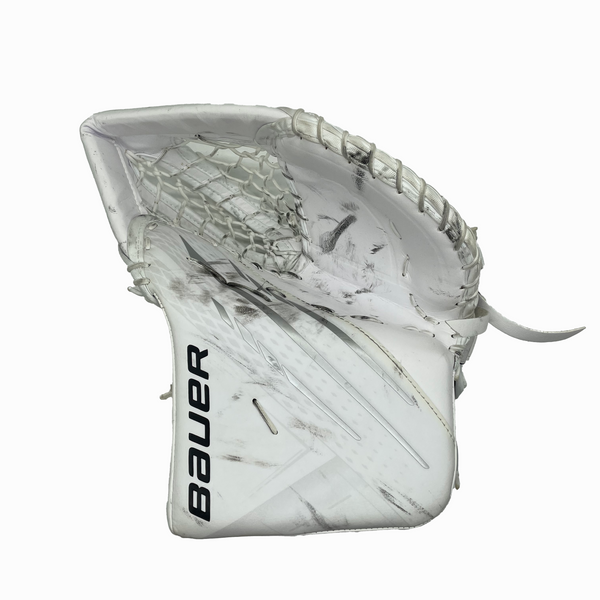 Bauer Vapor Hyperlite - Used Pro Stock Goalie Glove (White/Silver)