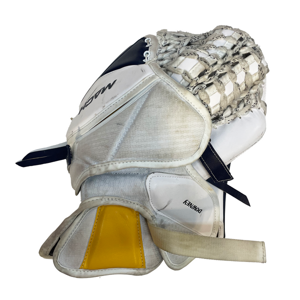 Bauer Supreme Mach - Used Pro Stock Goalie Pads (White/Navy/Yellow)