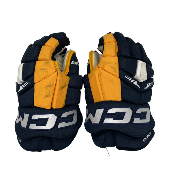 CCM HGTKXP - Used NCAA Pro Stock Glove (Navy/Yellow)