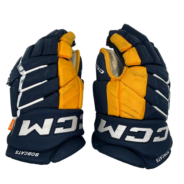 CCM HGJSXP - Used NCAA Pro Stock Glove (Navy/Yellow)