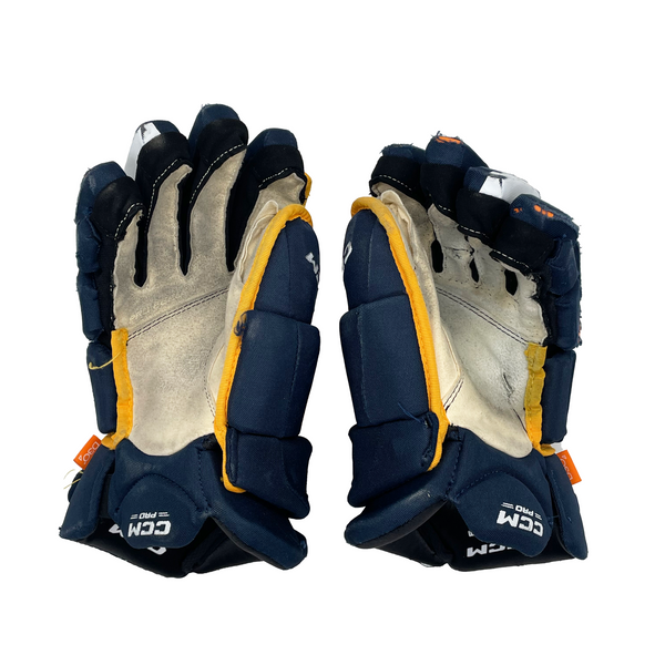 CCM HGJSXP - Used NCAA Pro Stock Glove (Navy/Yellow)