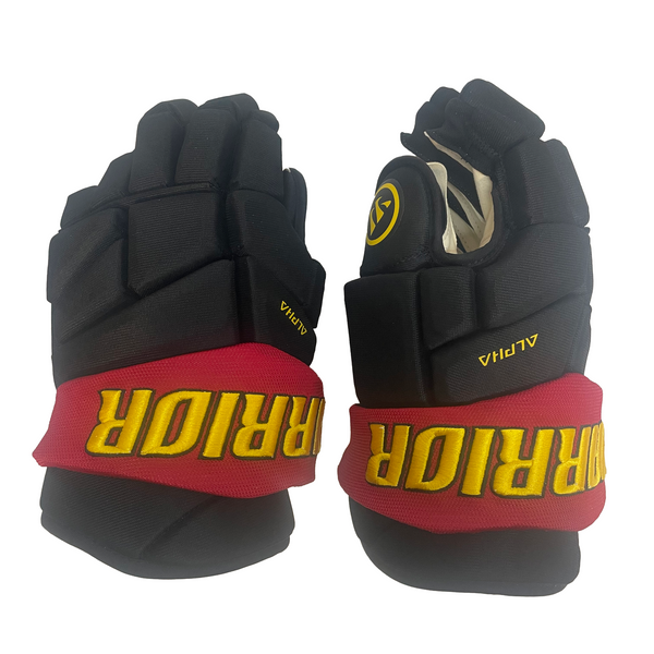 Warrior Alpha Pro - Pro Stock Hockey Gloves (Black/Red/Yellow)