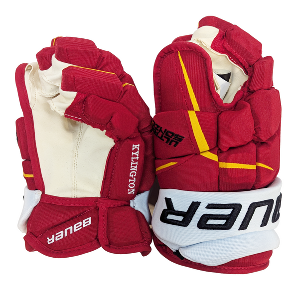 Bauer Supreme Ultrasonic - NHL Pro Stock Glove - Oliver Kylington (Red/Yellow/White)