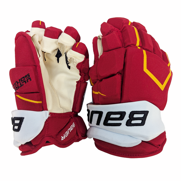 Bauer Supreme Ultrasonic - NHL Pro Stock Glove - Oliver Kylington (Red/Yellow/White)