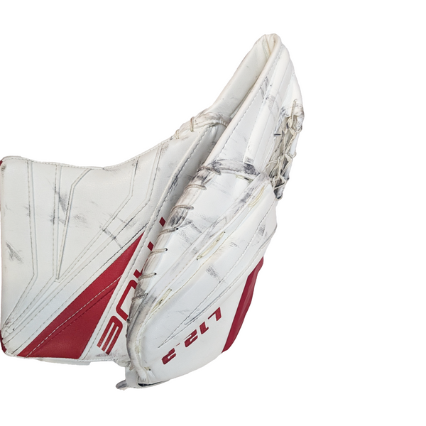 True L12.2 - Used AHL Pro Stock Goalie Glove (White/Red)