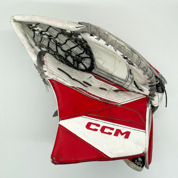 CCM Axis 2 - Used Pro Stock Goalie Glove (White/Red)