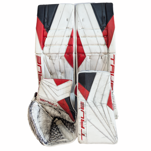 TRUE Catalyst PX3 - Used Pro Stock Goalie Pads (White/Black/Red)