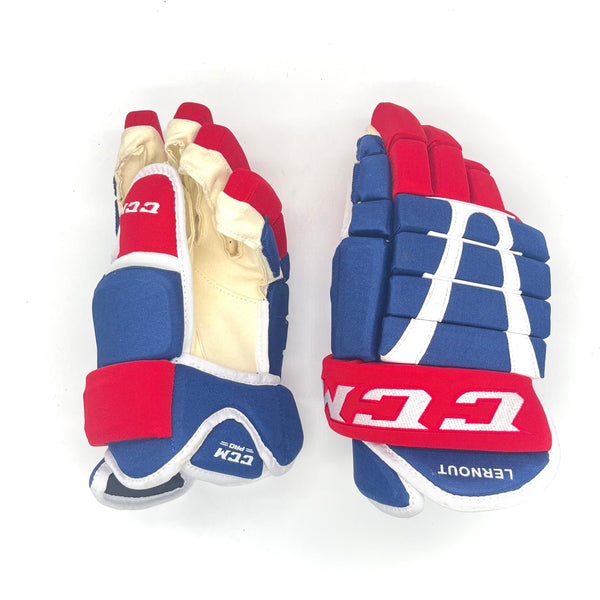 CCM HG96XP - NHL Pro Stock Glove - Brett Lernout (Blue/Red/White)