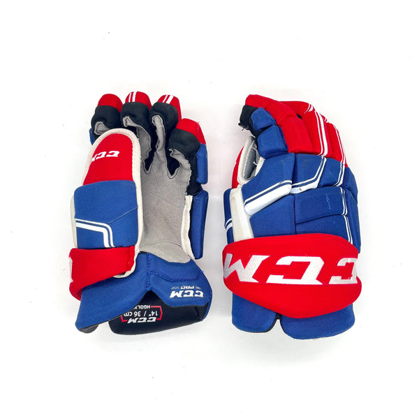 CCM HGQLXP - Used NHL Pro Stock Glove - Montreal Canadiens (Blue/Red/White)