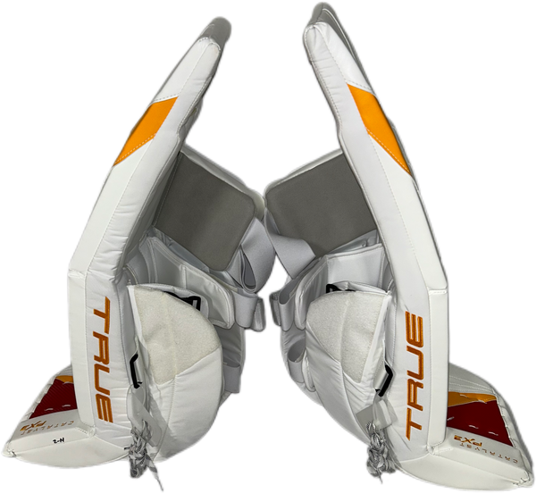 TRUE Catalyst PX3 - Pro Stock Goalie Pads (White/Red/Yellow)