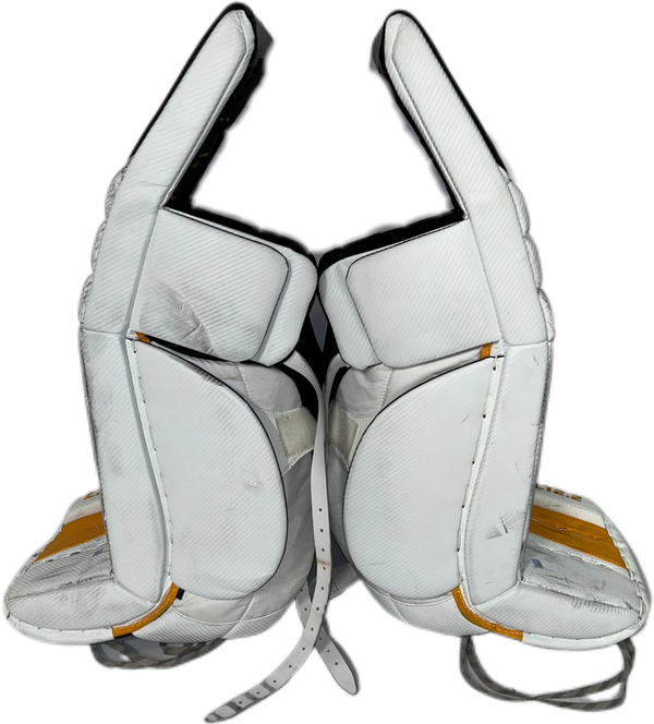 TRUE L12.2 - Used Pro Stock Goalie Pads (White/Yellow/Black)