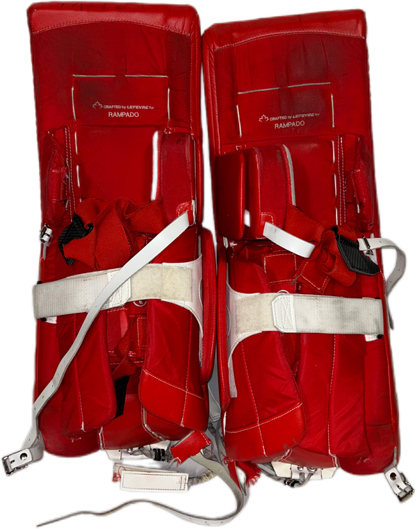 TRUE L20.1 - Used Pro Stock Goalie Pads (Red/White/Black)