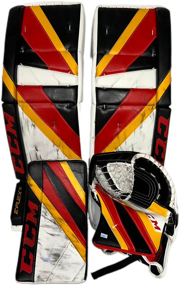 CCM Extreme Flex 5 - Used Pro Stock Goalie Full Set (White/Black/Red/Yellow)