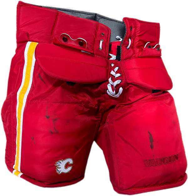 Vaughn Pro Custom - Used NHL Pro Stock Goalie Pants - Jacob Markstrom (Red/Yellow/White)