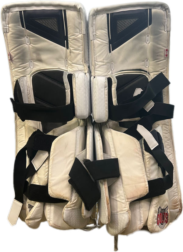 Vaughn Velocity V10 - Used Pro Stock Goalie Full Set (White/Navy/Yellow)