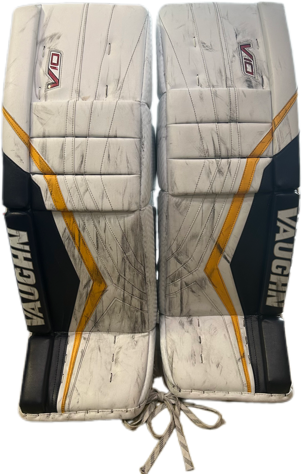 Vaughn Velocity V10 - Used Pro Stock Goalie Full Set (White/Navy/Yellow)