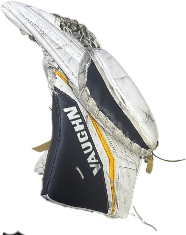 Vaughn Velocity V10 - Used Pro Stock Goalie Full Set (White/Navy/Yellow)