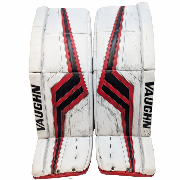 Vaughn Pro V Elite - Used Pro Stock Goalie Pad Set (White/Red/Black)