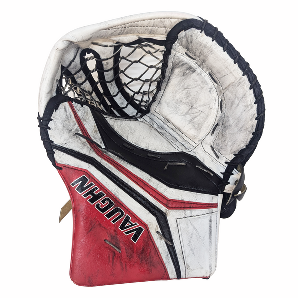 Vaughn Velocity V10 - Used Pro Stock Goalie Glove (White/Red/Black)