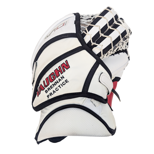 Vaughn Velocity V10 - Used Pro Stock Goalie Glove (White/Red/Black) *Practice Palm