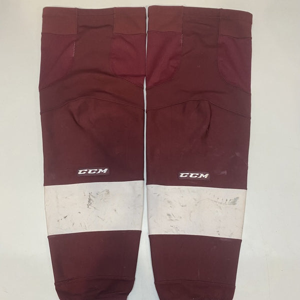 OHL - Used CCM Hockey Socks (Maroon/White)